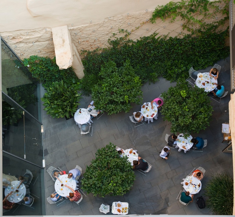 The patio from above the Mercer Hotel Barcelona