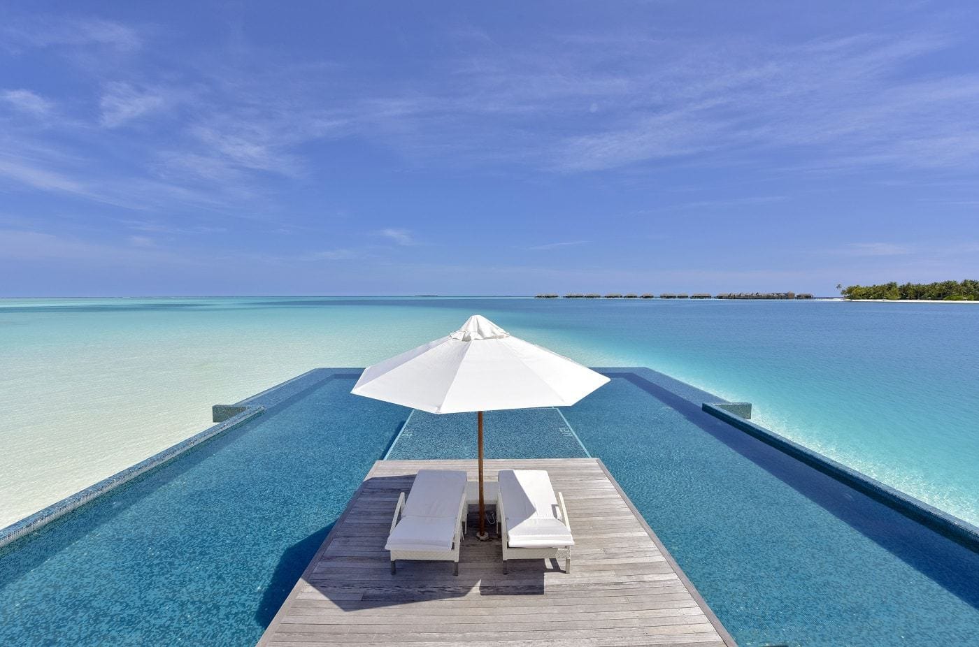 The infinity pool at conrad maldives