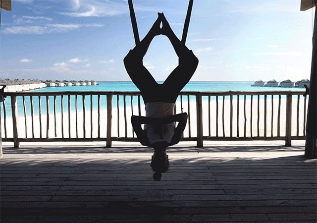 Aerial Yoga at Six Senses Laamu