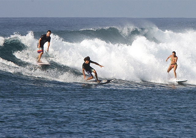 Surfing in the Maldives