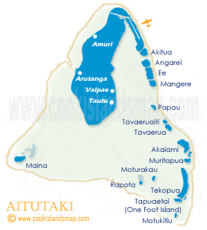 Aitutaki Lagoon map