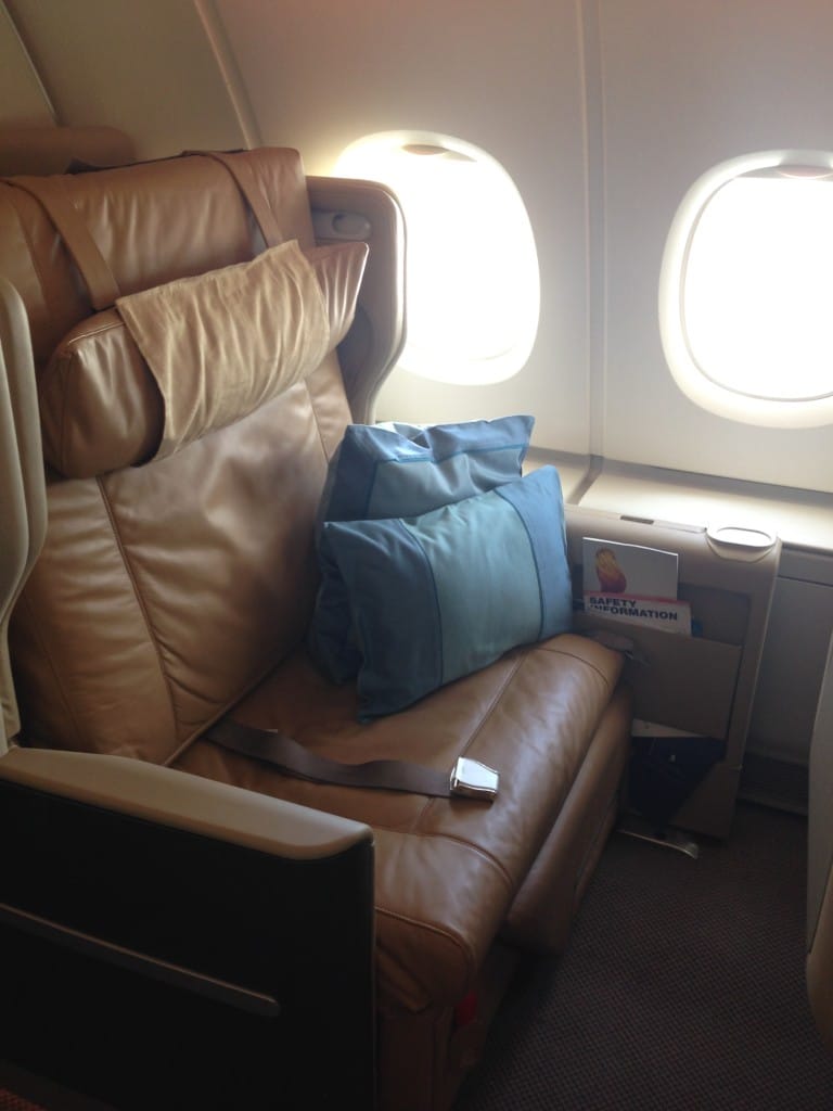 Singapore Airlines A380 Business Class seat