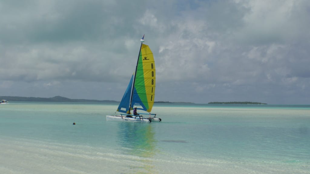 Sailing in Aitutaki Lagoon