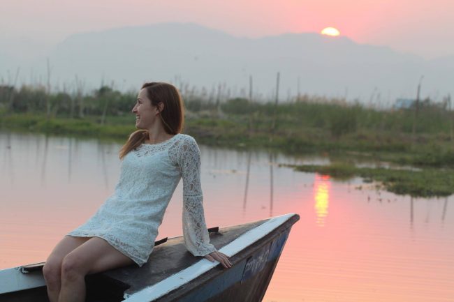 Inle Lake at sunset