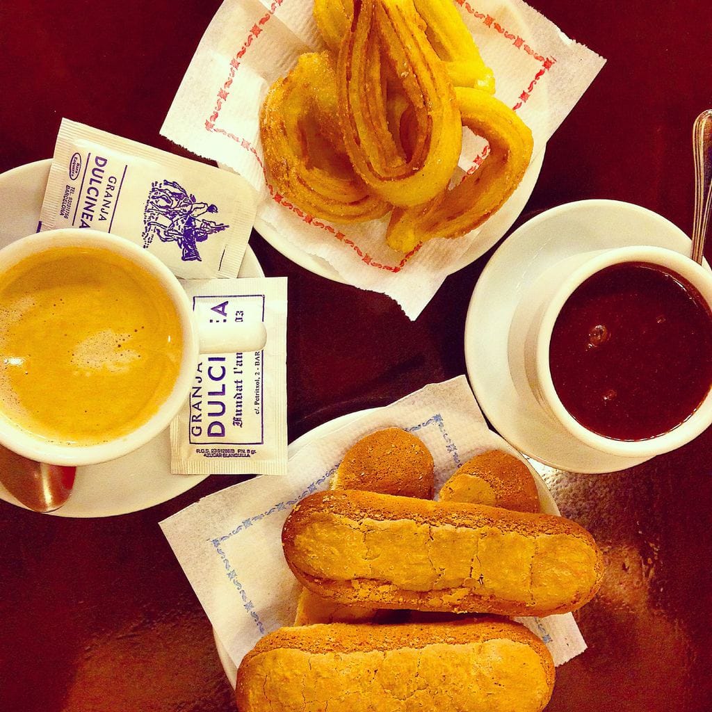 Famous churros at Granja Dulcinea