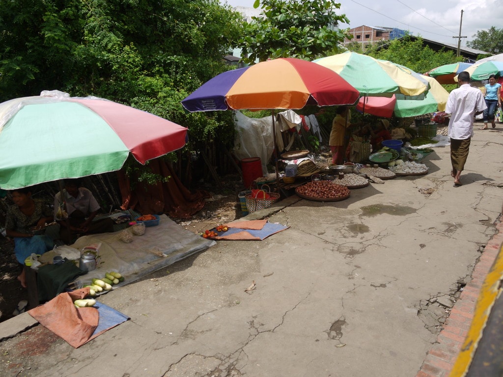 The streets in Yangon