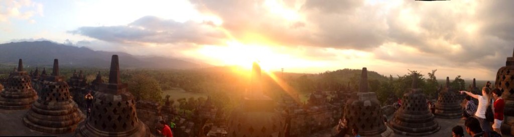 Sunset over Borobudur