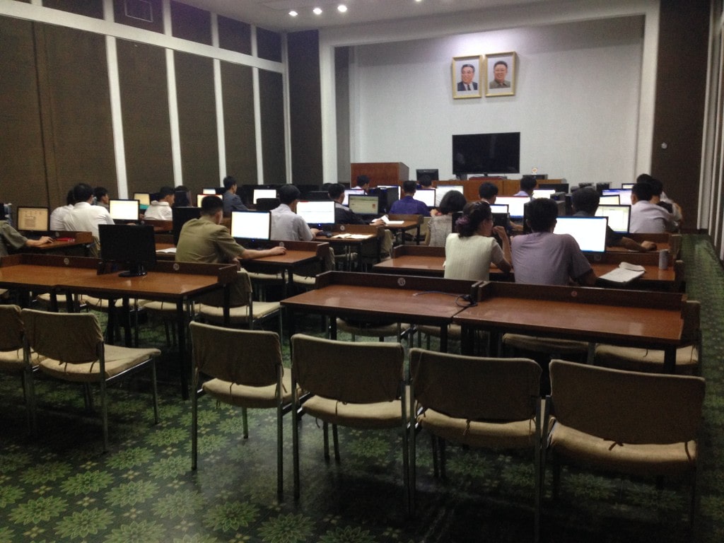 Computer class on a trip to North Korea