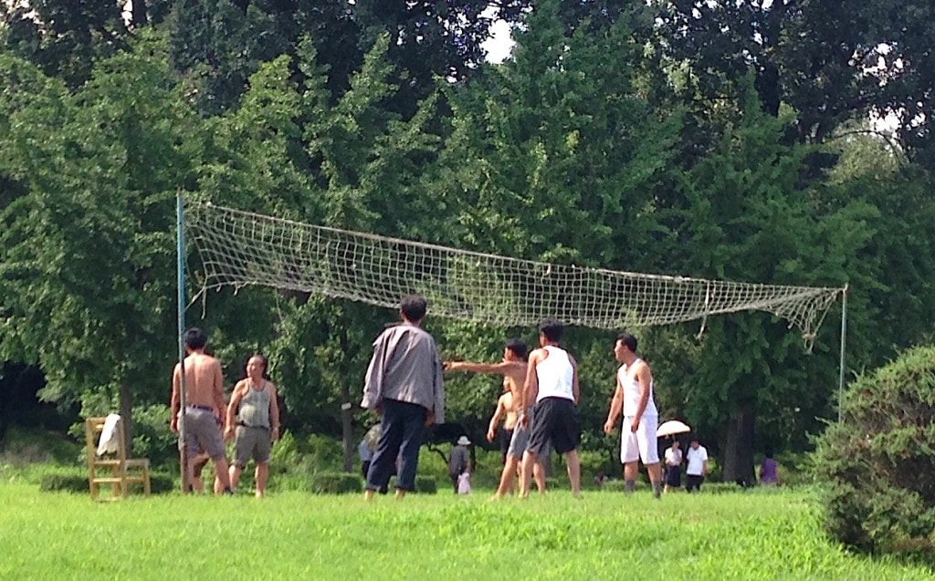 Volleyball in the park in DPRK