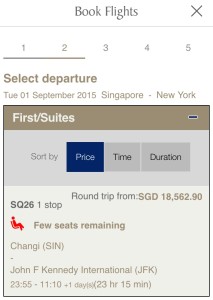 Booking Singapore Airlines Suites Class