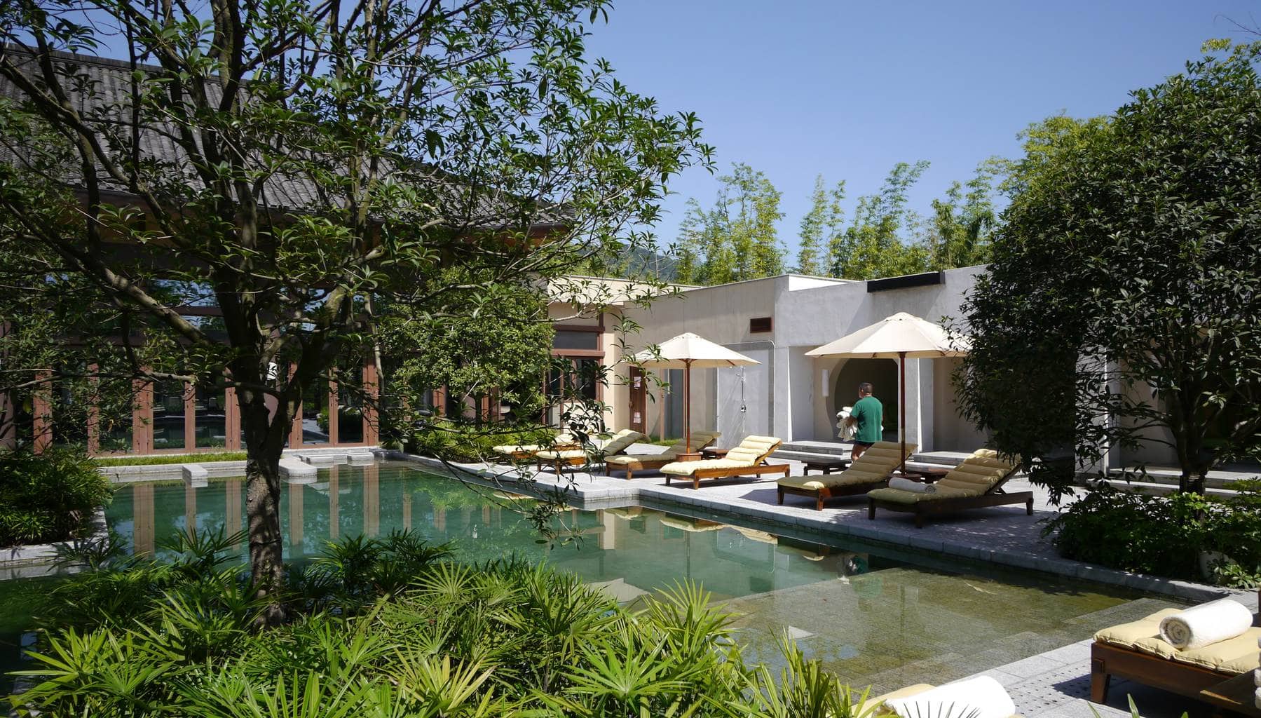 Outdoor swimming pool at Six Senses Qing Cheng Mountain