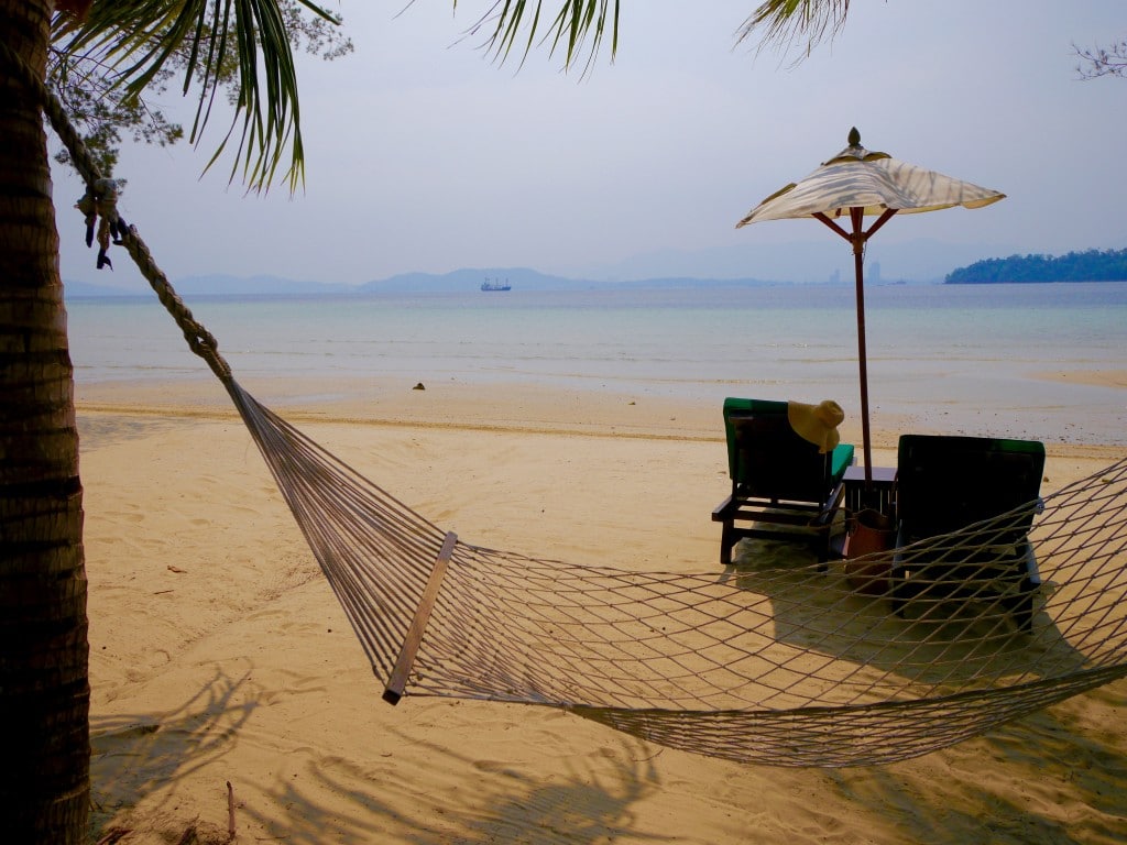 A hammock on the main beach