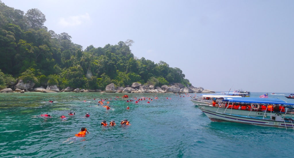 Dozens of tourists descending on Fish Point