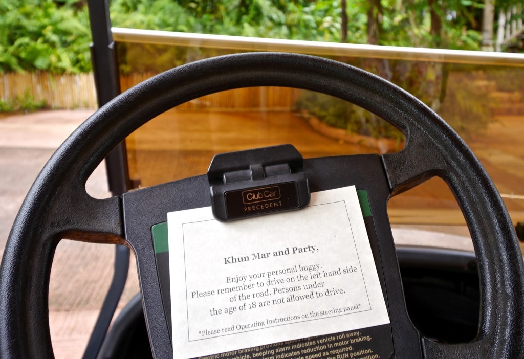 Soneva Kiri electric buggy