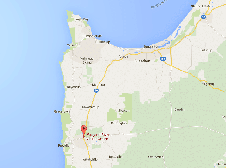 Google Maps of Southwest Australia