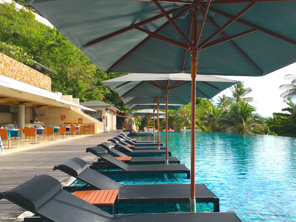 Loungers in the pool at Conrad Koh Samui