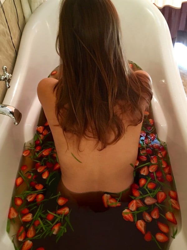 Strawberry bath