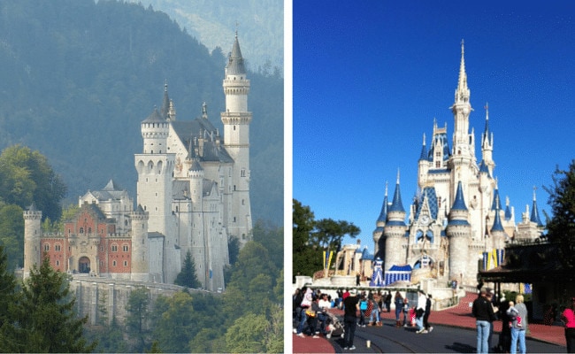 Cinderella's castle vs. Neuschwanstein Castle