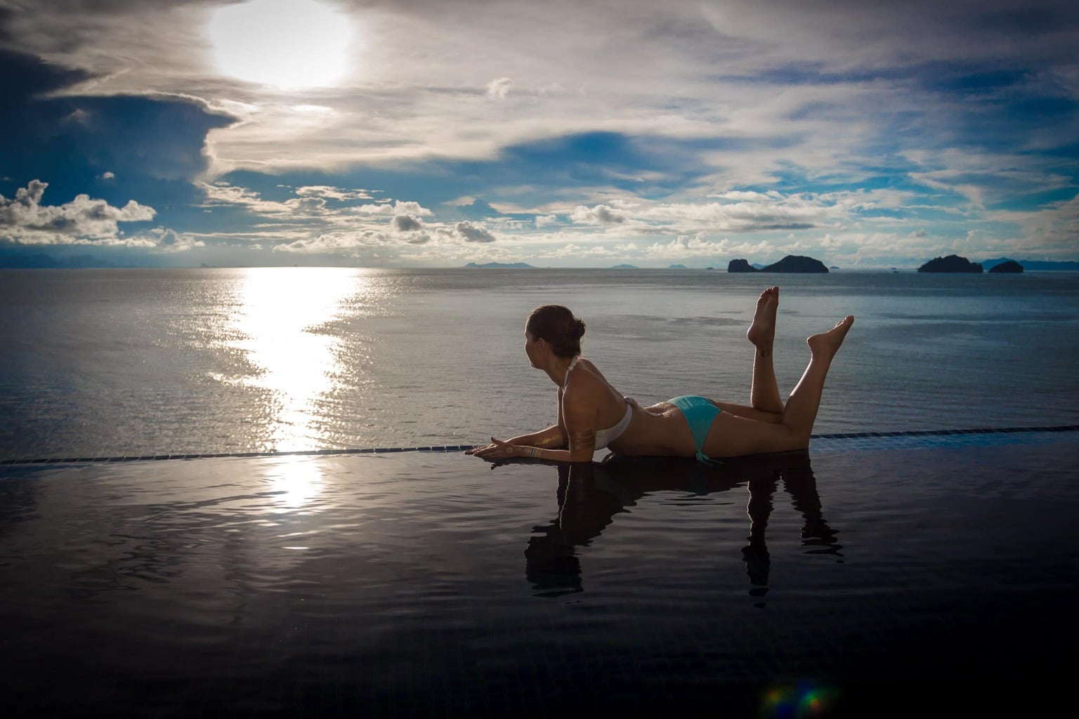 Infinity pool views at Conrad Koh Samui