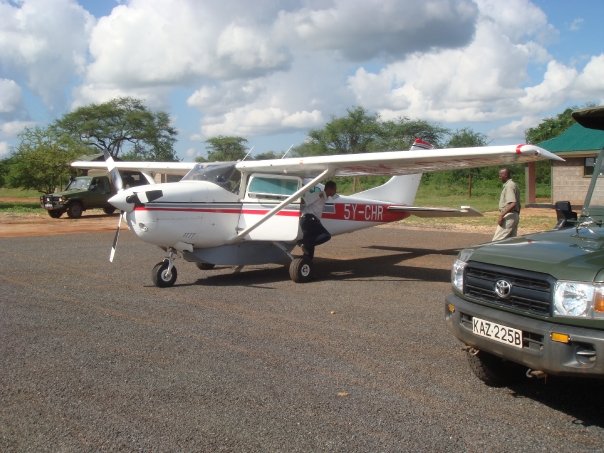 Light aircraft taking me to Meru Park in Kenya