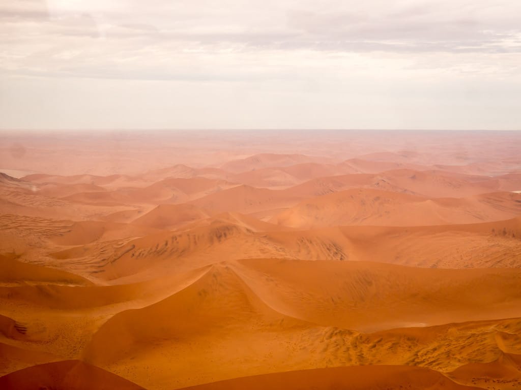 A sea of dunes in the Namib Desert