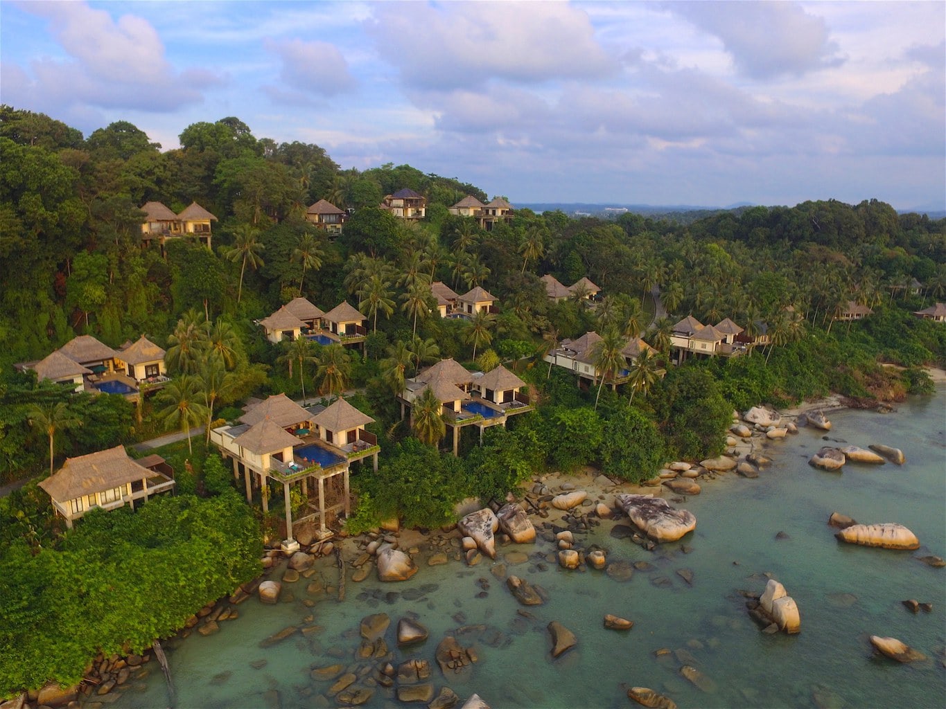 Banyan Tree Bintan Villas at dusk