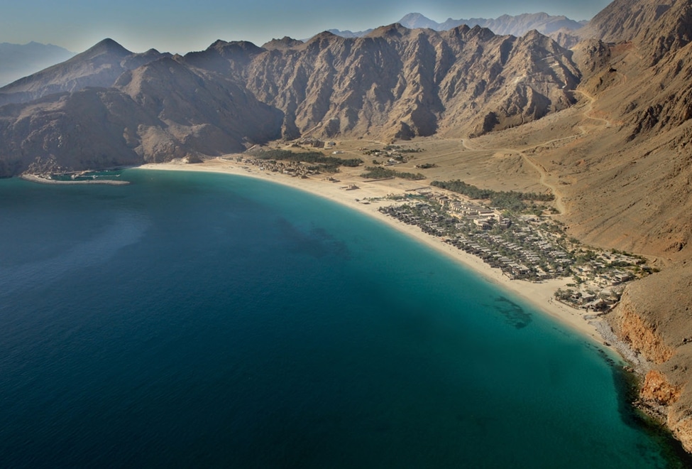 "Six Senses Zighy Bay aerial view"