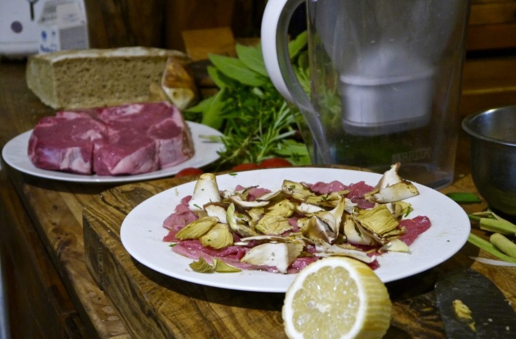 Carpaccio and Forentine steak