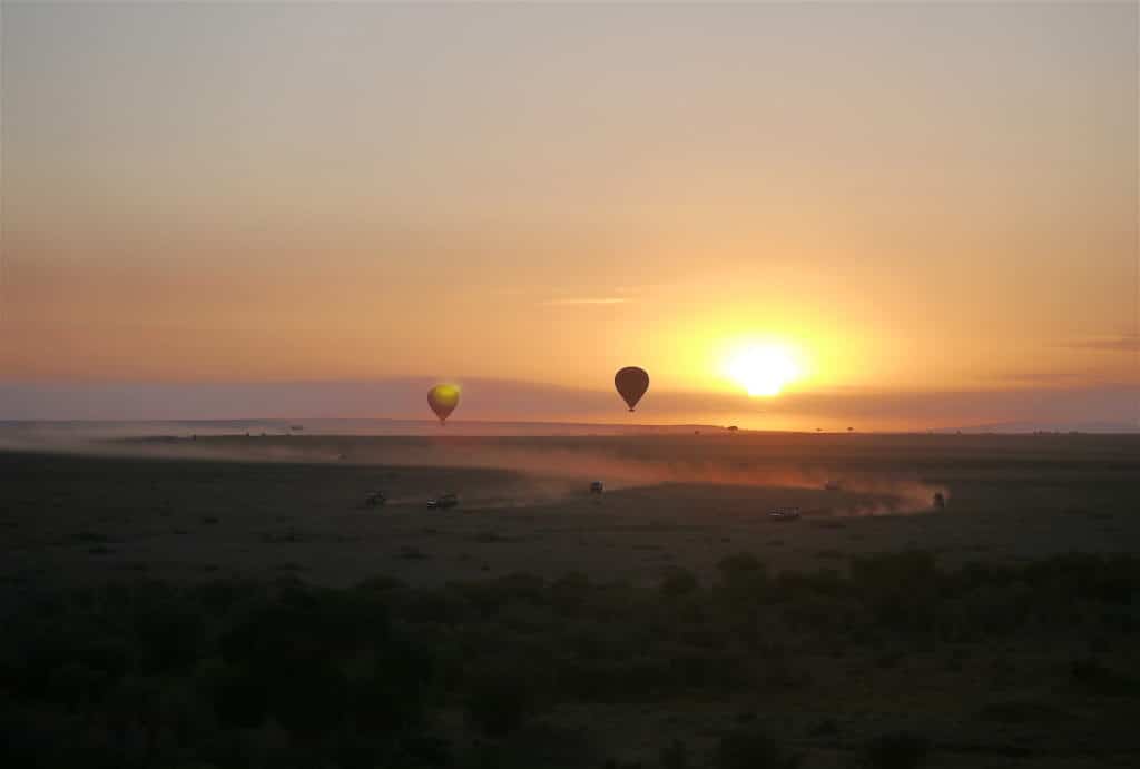 Hot air balloon over Maasai Mara