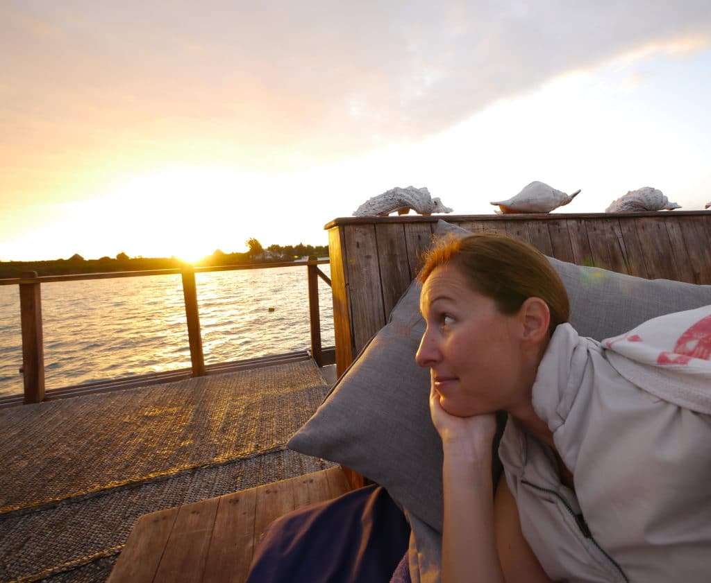 Sunrise at The Manta Resort underwater room