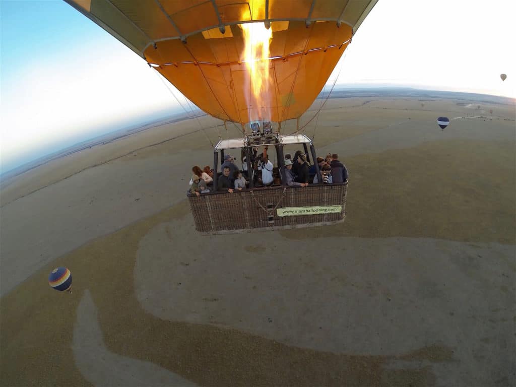 Hot air balloon over the Maasai Mara