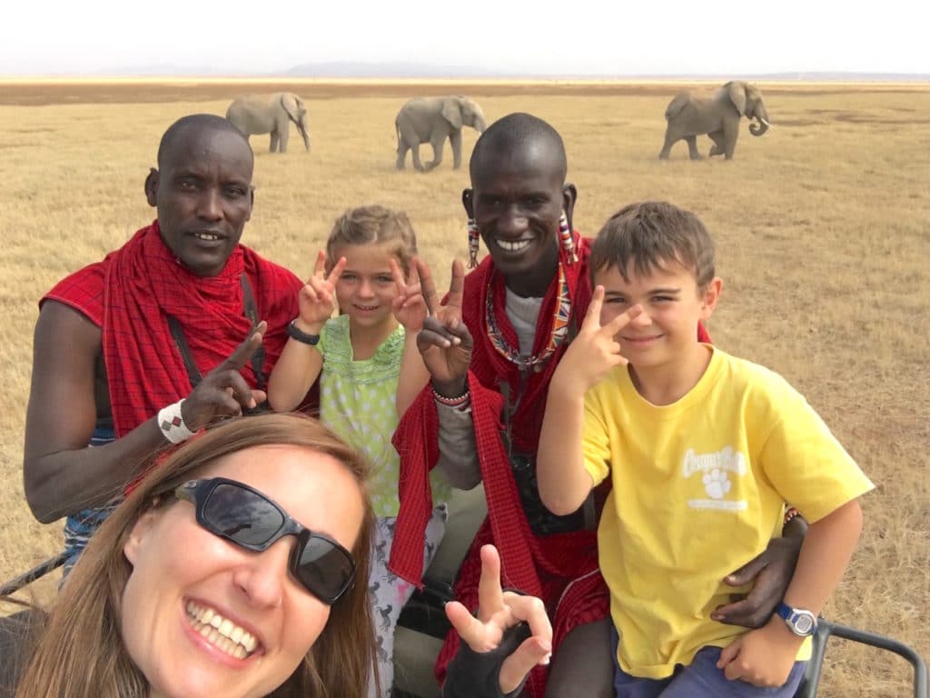 On a game drive in Amboseli with the troop
