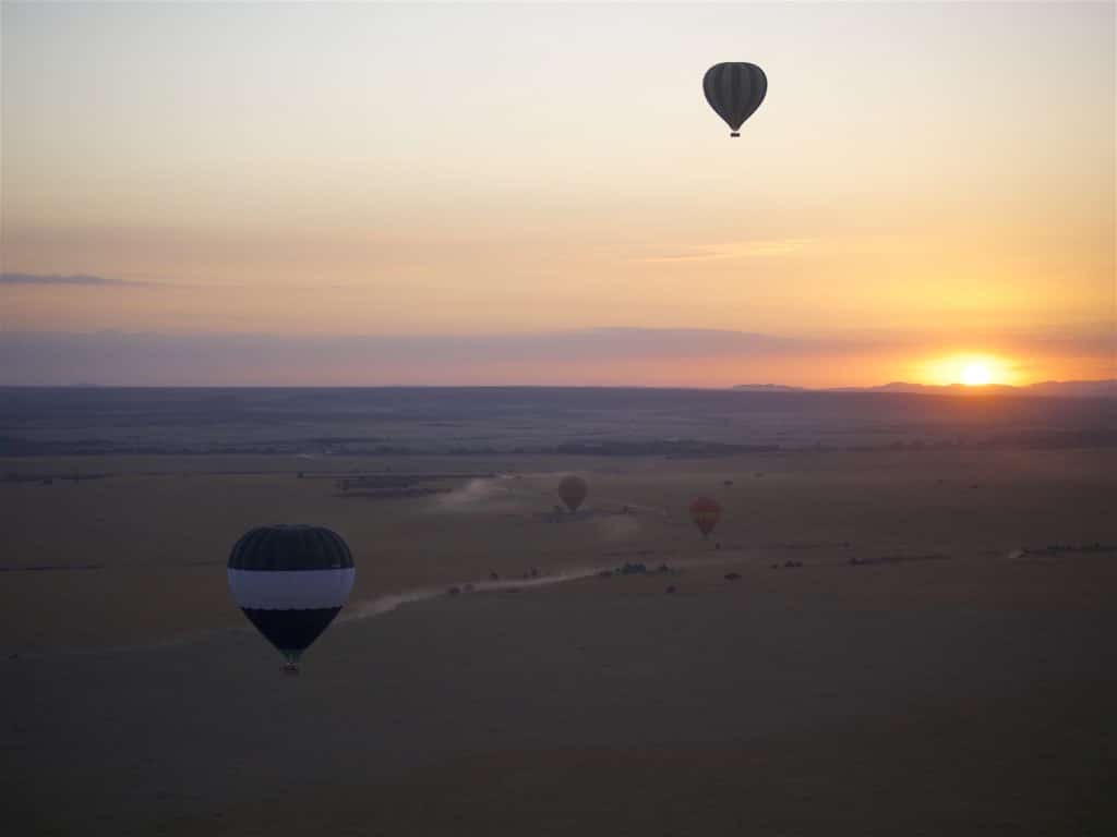 Hot air balloon over the Maasai Mara