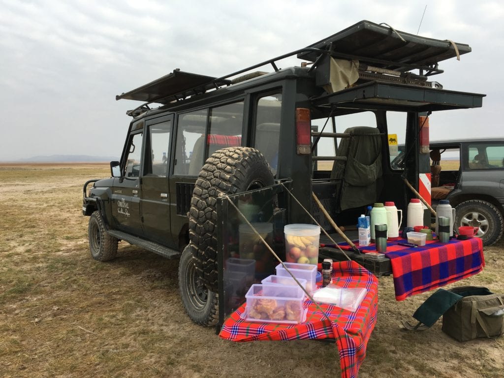 Breakfast in the bush on safari