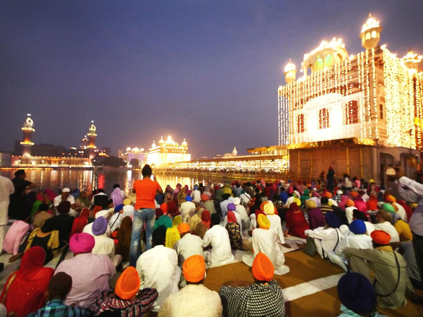 Devotees at The Golden Temple Amritsar