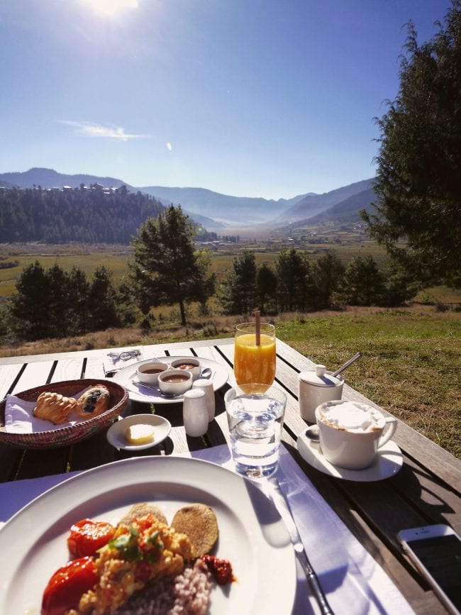 Breakfast with a view at Amankora Gangtey