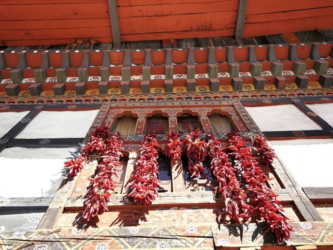 Chillies drying in Paro