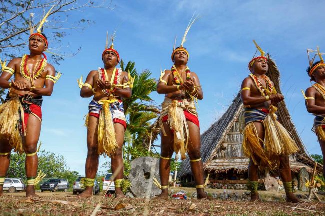 Traditional dancers in Yap