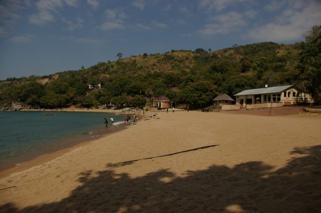 One of the white sand beaches on Lake Malawi - Chikale Beach, Nkhata Bay