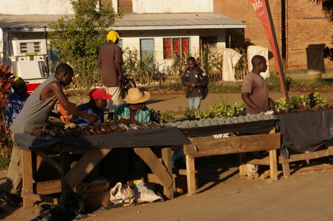 Local traders selling some food in Malawi