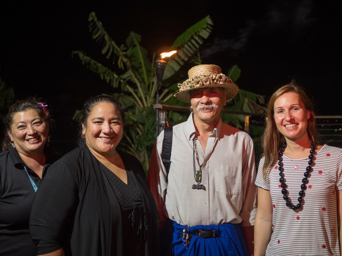 With Chamorro dance master