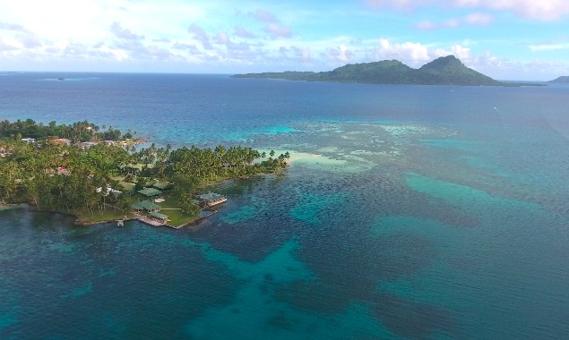 Chuuk Lagoon drone shot