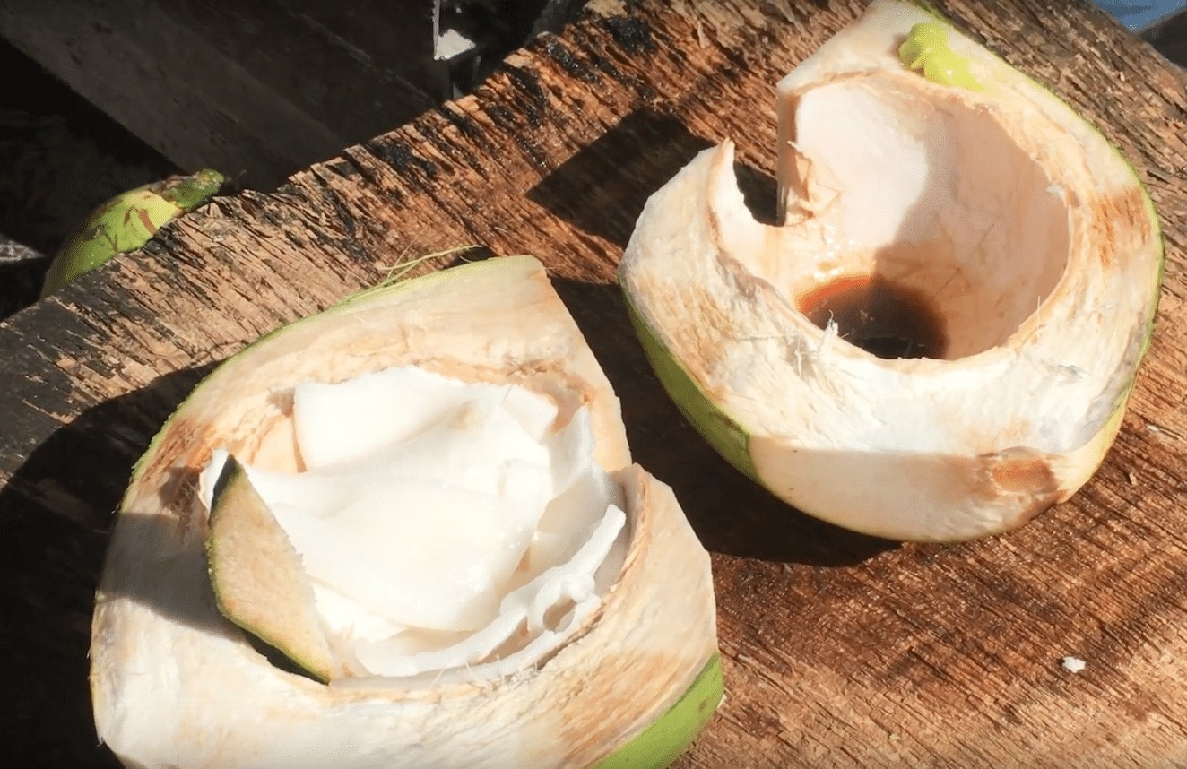 Coconut sashimi in Guam