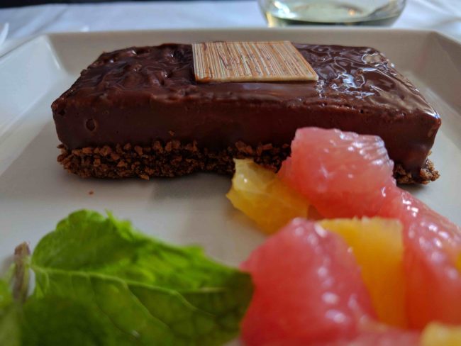 Dessert on the Singapore Airlines A350 Business Class