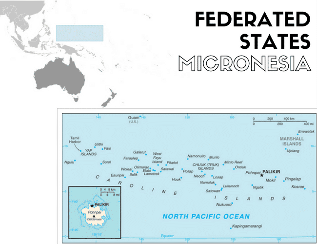 Map of the Federated States of Micronesia