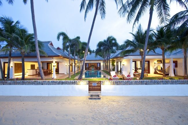 Beach view of the villa