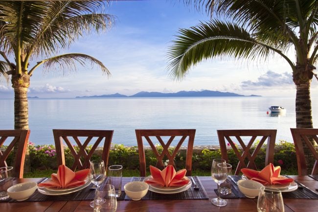 Dining on the beach