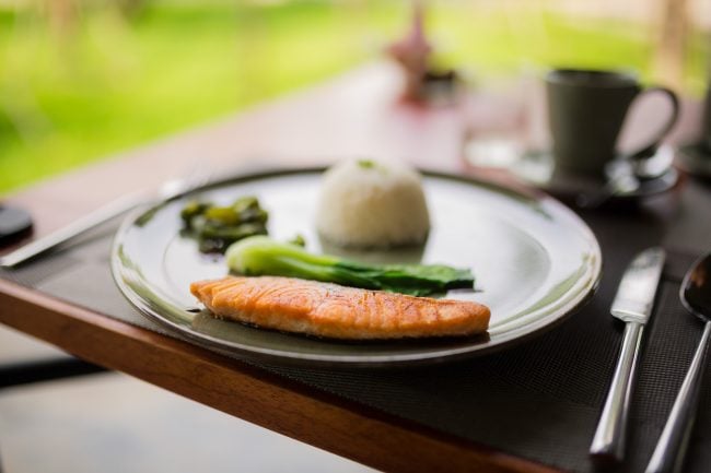 Salmon and greens