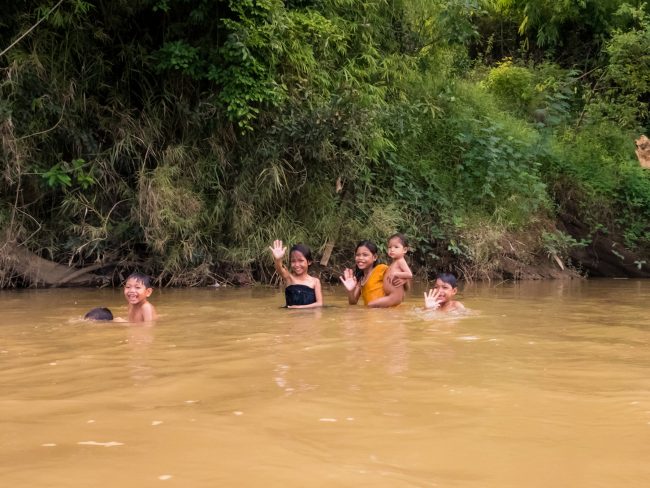 Children swimming