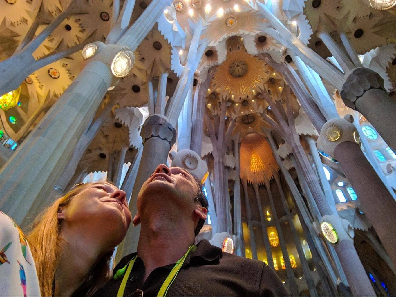 Looking up at Sagrada Familia